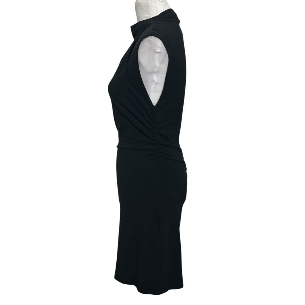 Reformation Alden Mini Dress Size Medium Black Ruched Organic Cotton Sleeveless - Picture 3 of 10